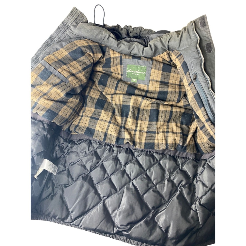 Eddie Bauer Mens Field Jacket Large Olive Green Hooded Utility Coat - Picture 6 of 8